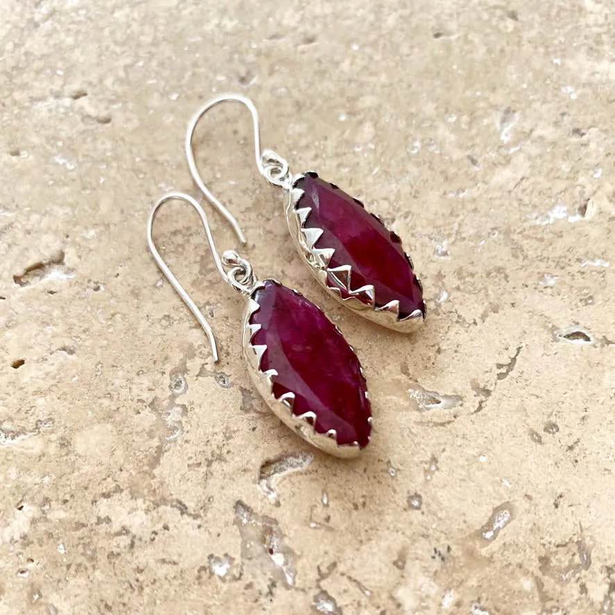 Ruby Quartz Earrings - Melita