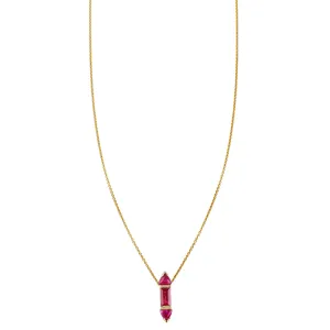 Ruby Window Charm Necklace