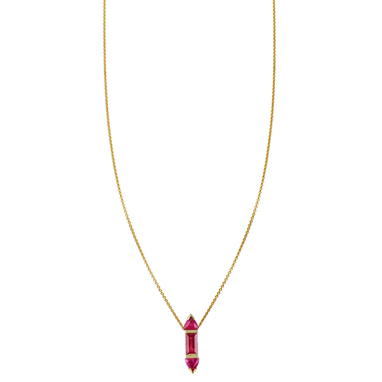 Ruby Window Charm Necklace