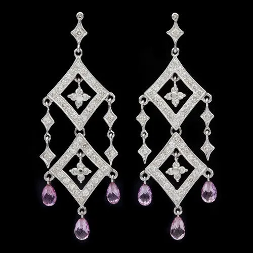 Salavetti Pink Sapphire & Diamond Earrings