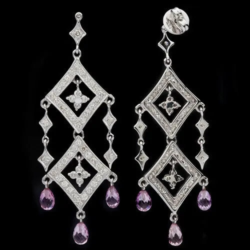 Salavetti Pink Sapphire & Diamond Earrings