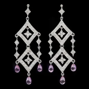 Salavetti Pink Sapphire & Diamond Earrings