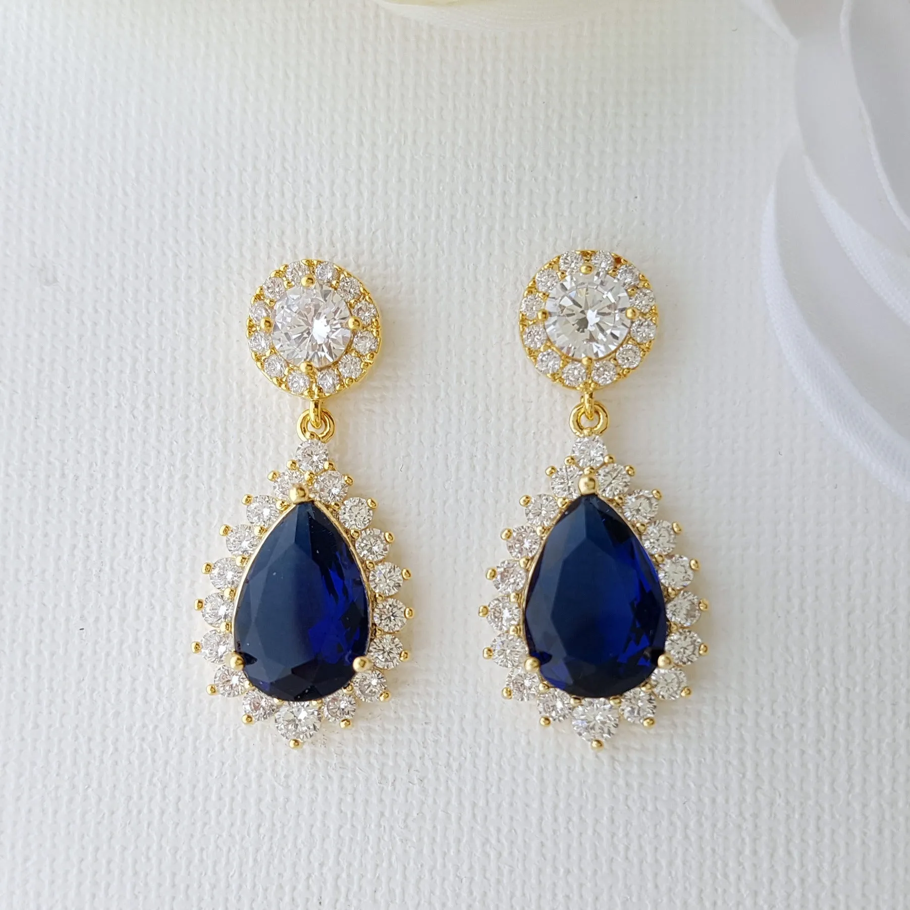 Sapphire Blue Cubic Zirconia Jewelry Set-AOI