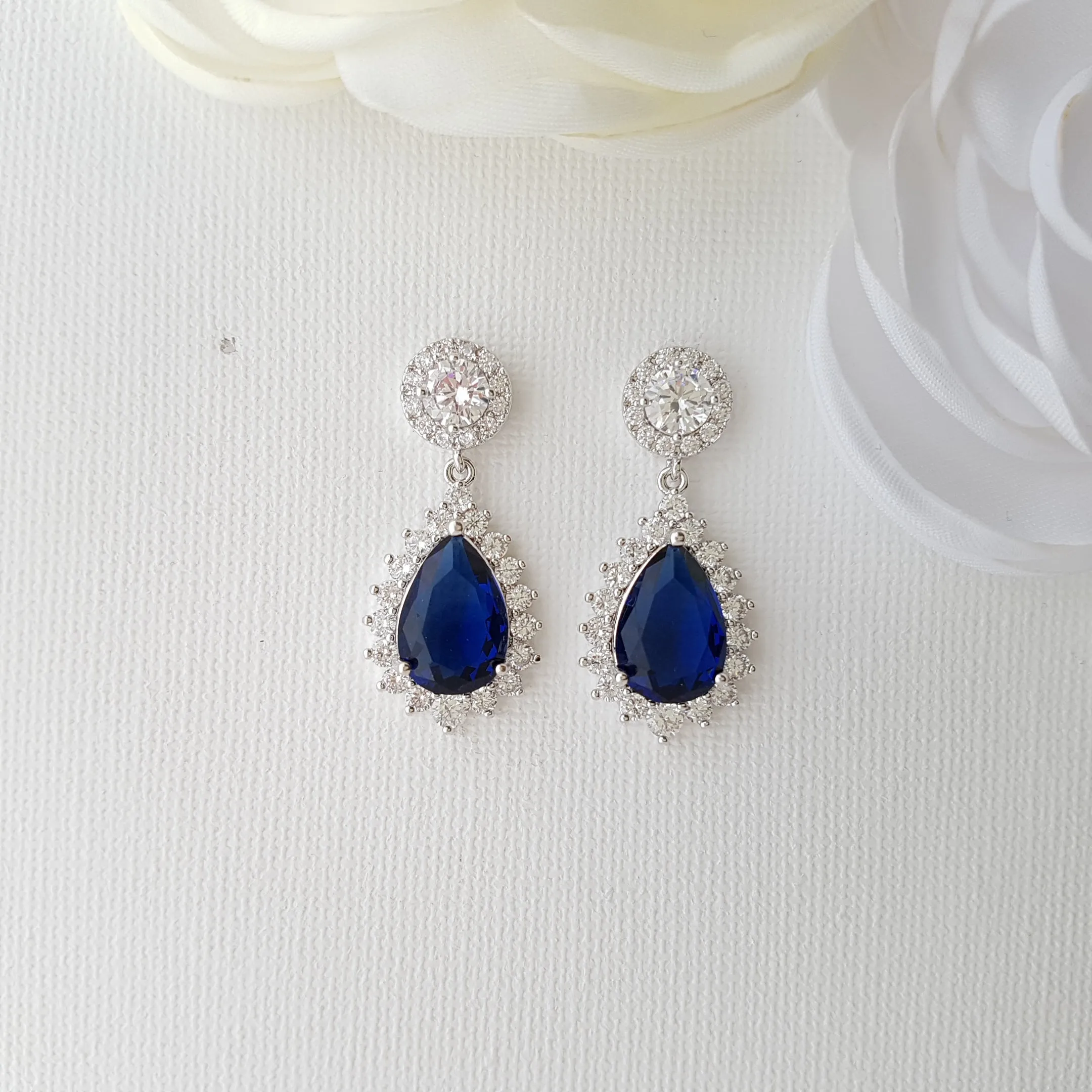 Sapphire Blue Cubic Zirconia Jewelry Set-AOI