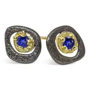 Sapphire Pebble Stud Earrings