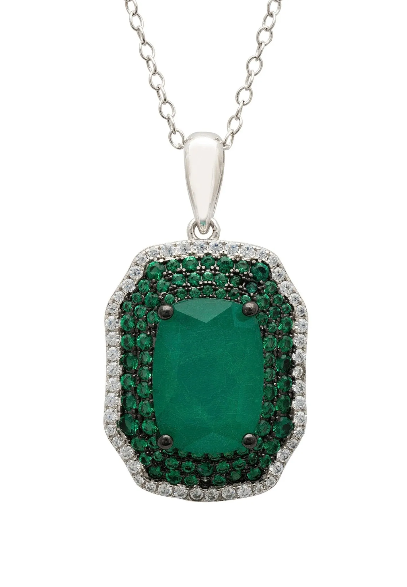 Seraphina Pendant Necklace Silver Colombian Emerald