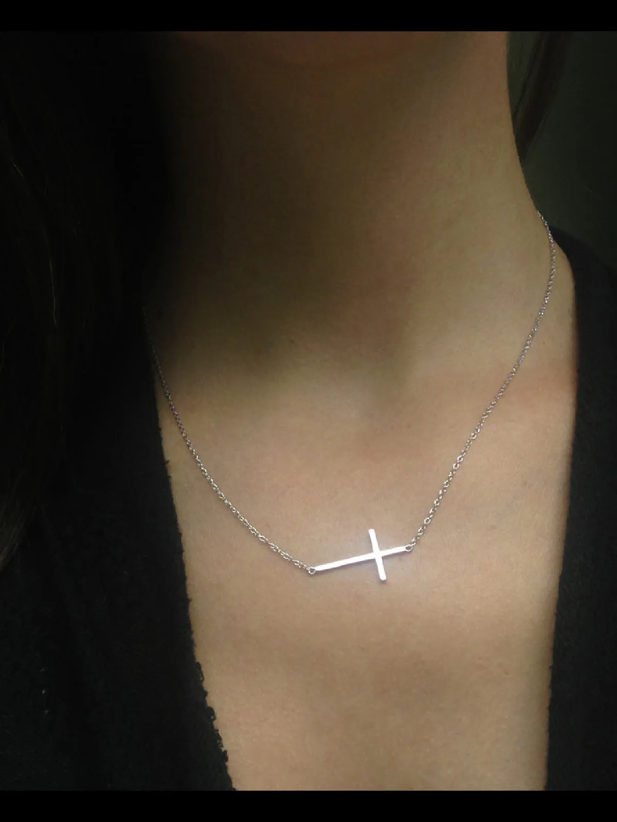 Sideways Cross Necklace