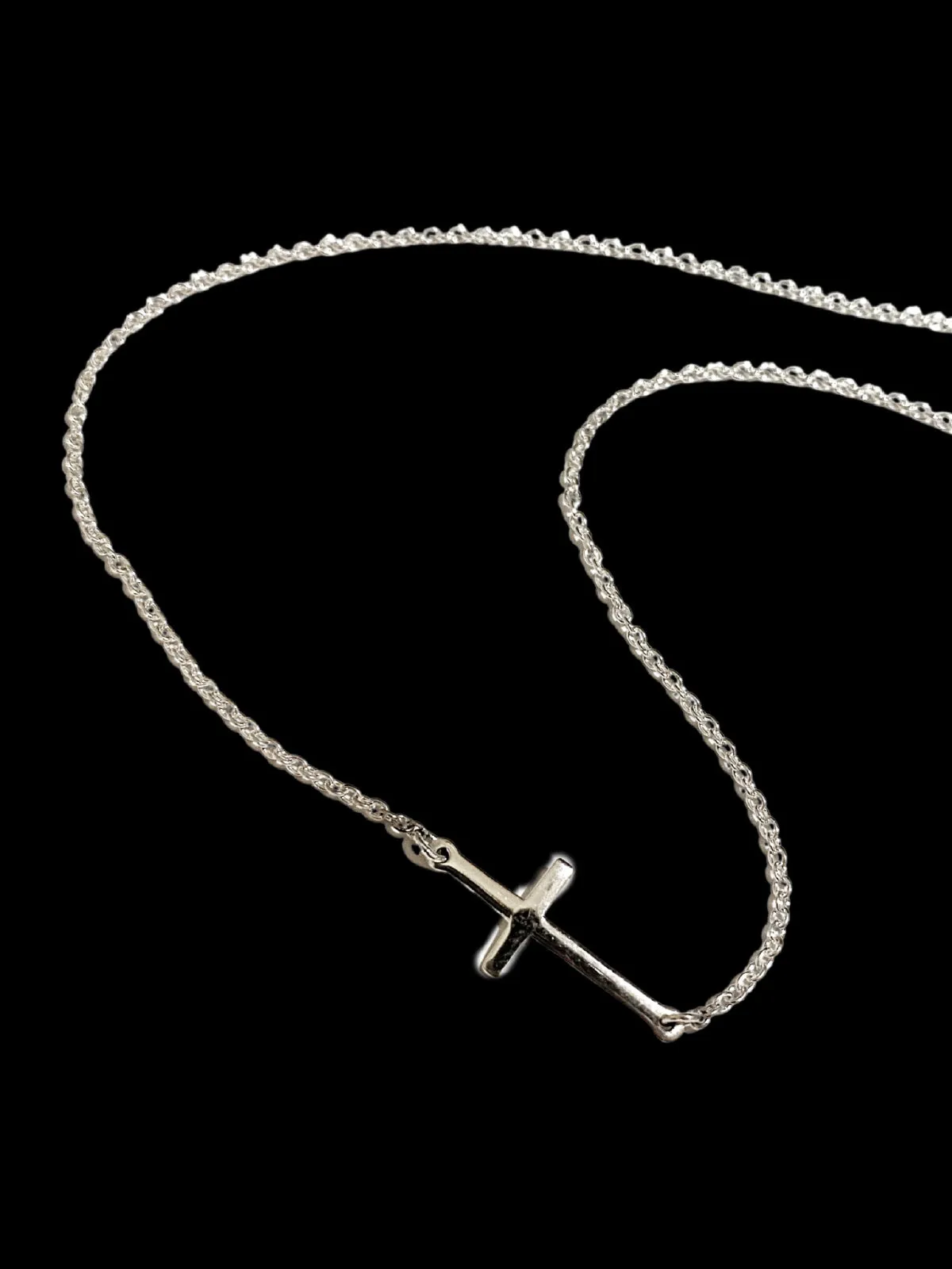 Sideways Cross Necklace