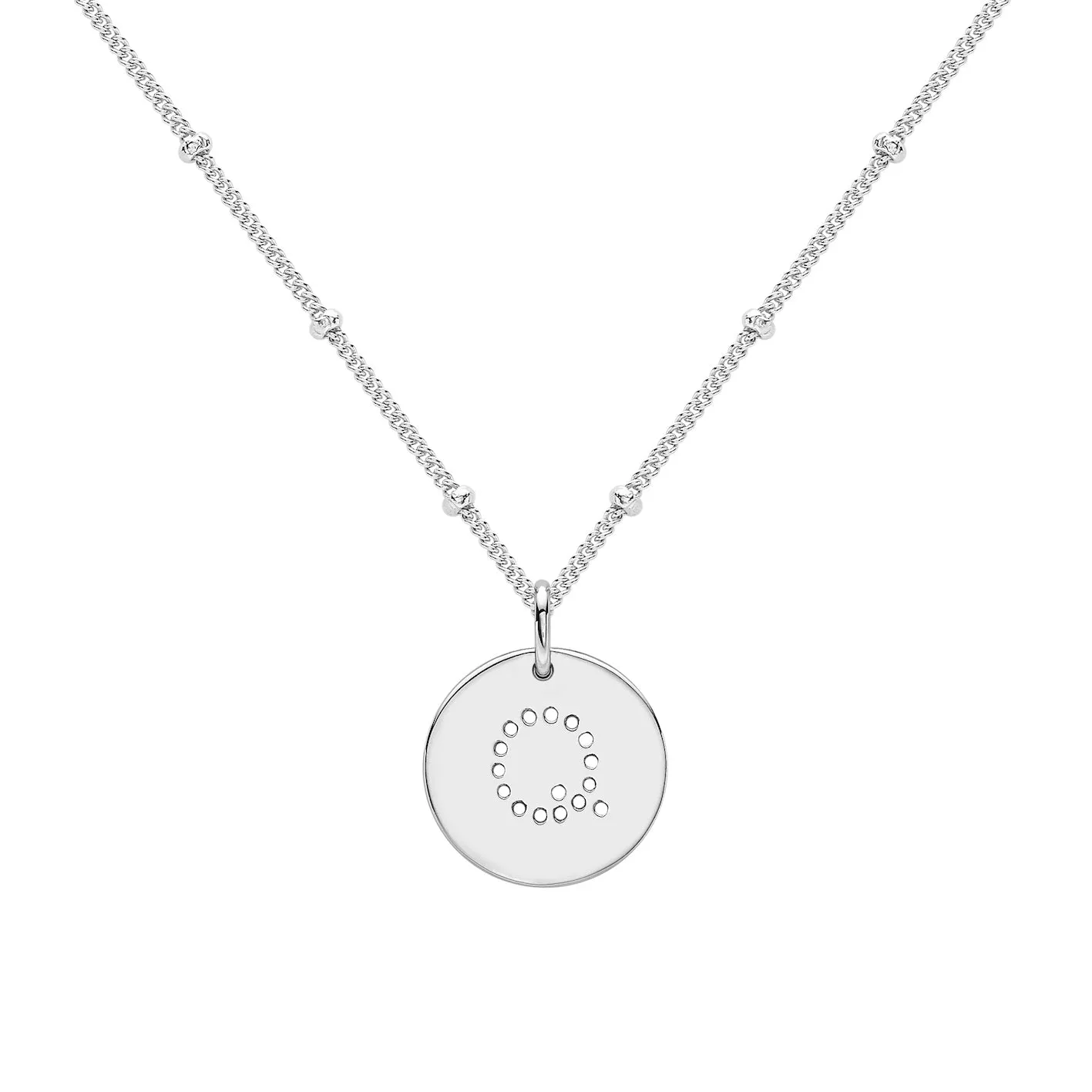 Silver Alphabet Q Necklace