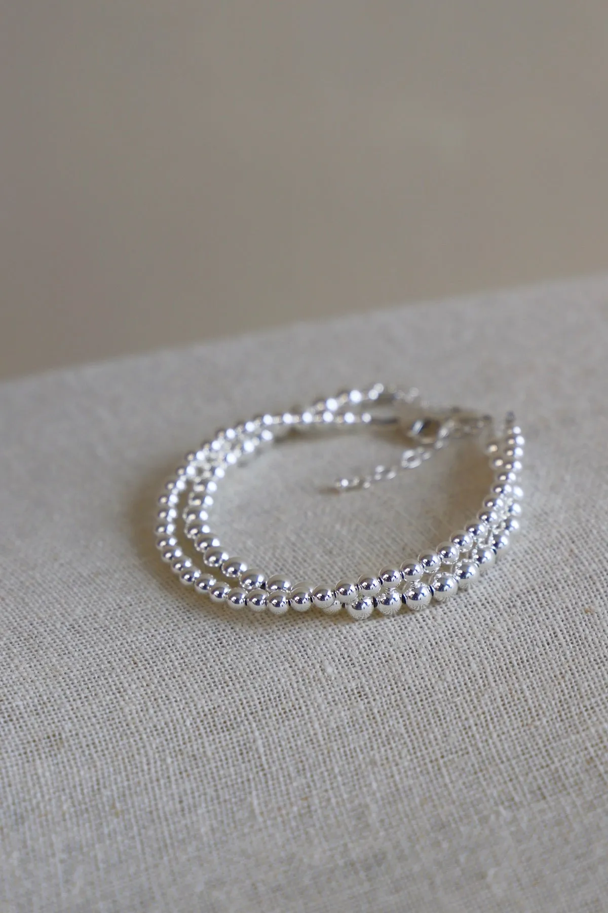 SILVER FILLED BEADED BRACELET