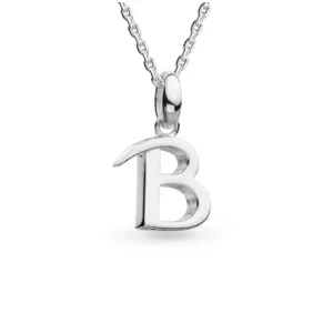 Silver Initial Capital B Necklace