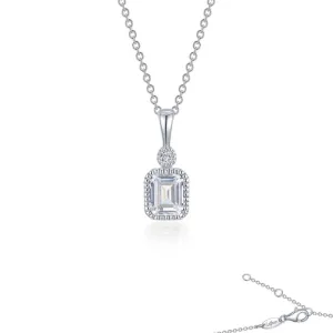 SS/PT 0.91cttw Simulated Diamond Pendant Necklace