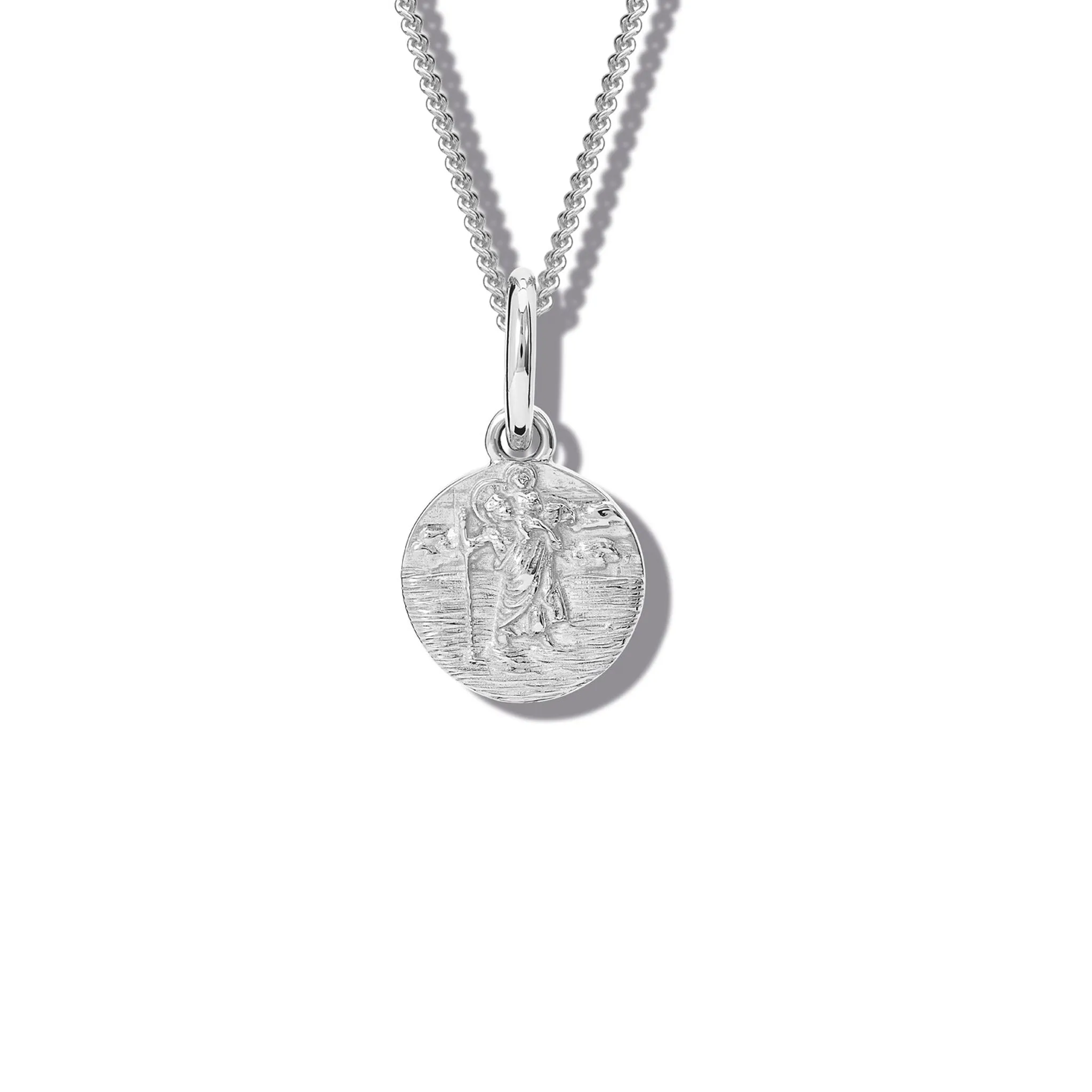 St Christopher Large Necklace Pendant Silver