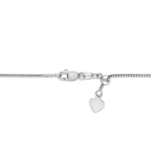 Sterling Silver 22-inch 0.8MM Adjustable Box Chain