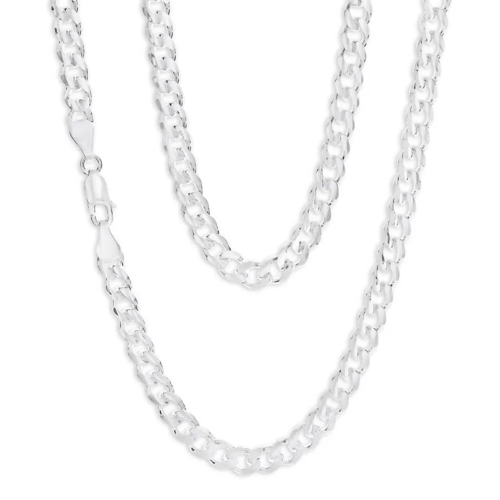 Sterling Silver Curb Dicut 170 Gauge 55cm Chain