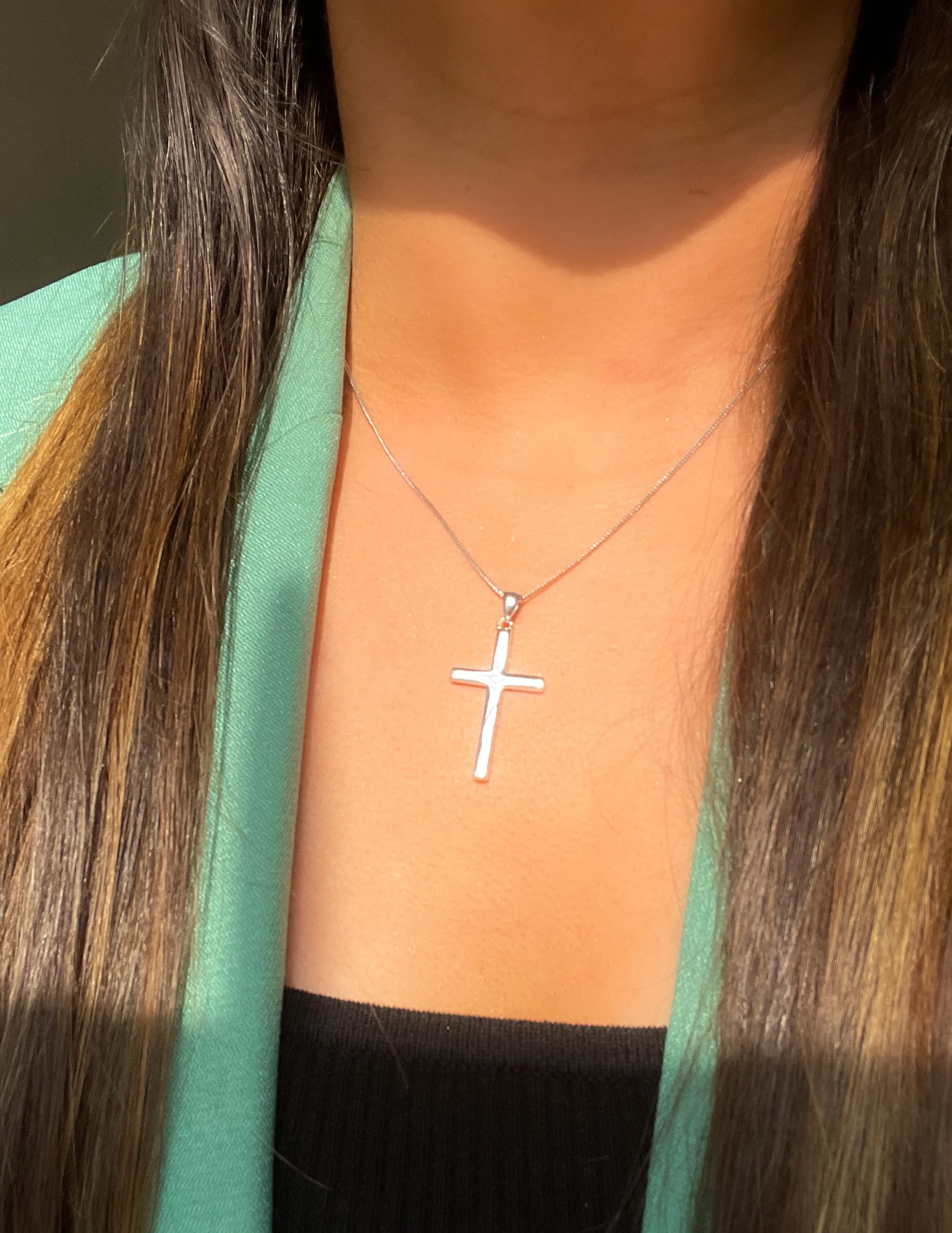 Sterling Silver Plain Polished Cross Pendant