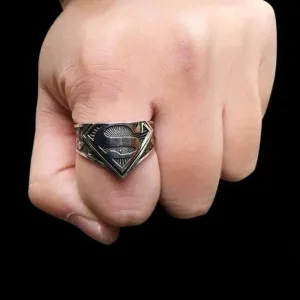 Superman Letter "S" Men's Statement Rings - 925 Sterling Silver Rings