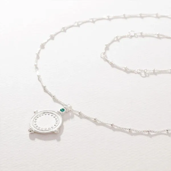 Sura Necklace - Silver   Emerald