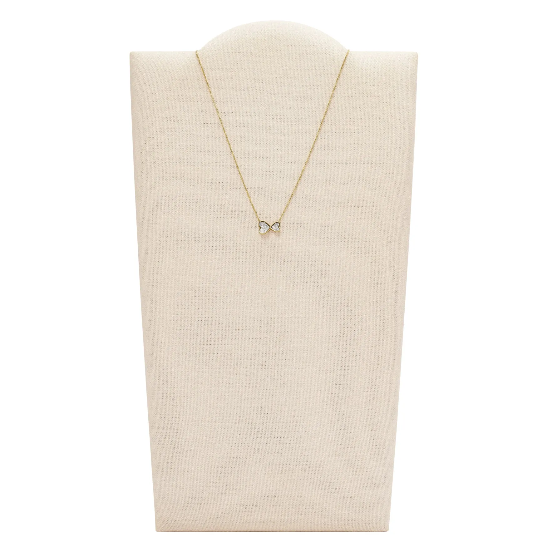 Sutton Classic Valentine Gold-Tone Stainless Steel Heart Station Necklace