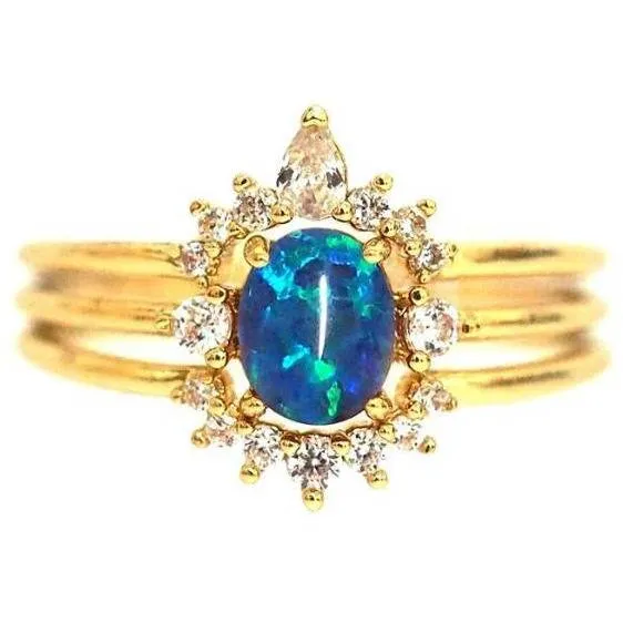 TAI Opal Stackable Crown Ring Set