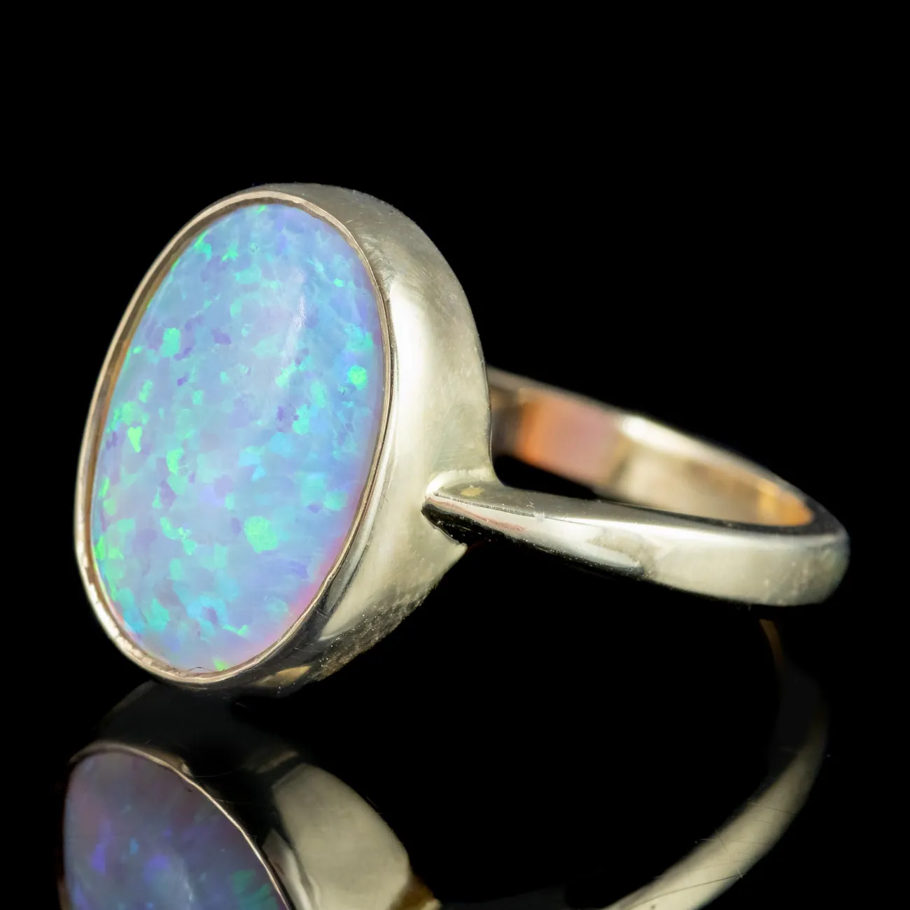 Victorian Style Opal Solitaire Ring 5.5ct Opal