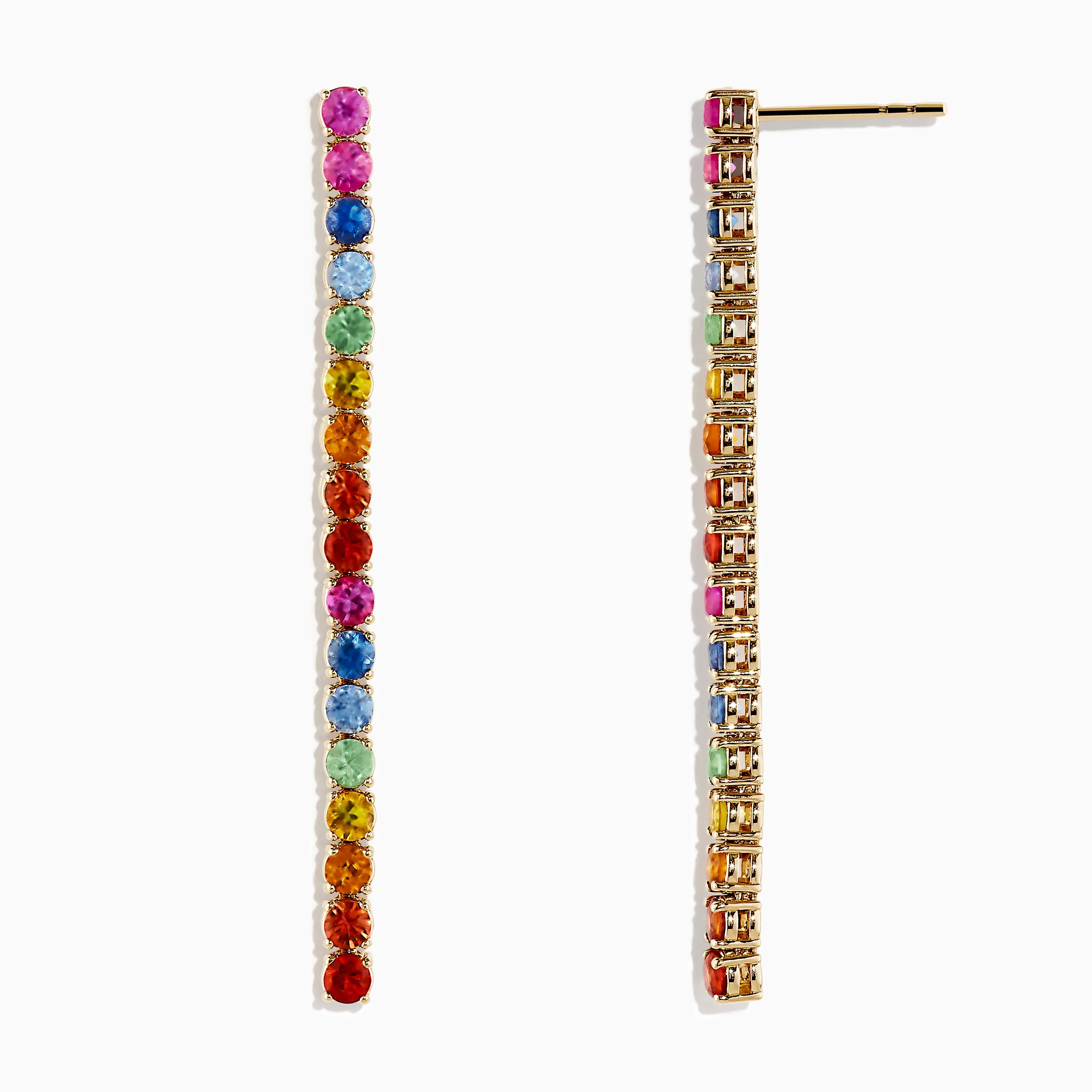 Watercolors 14K Yellow Gold Multi Sapphire Earrings