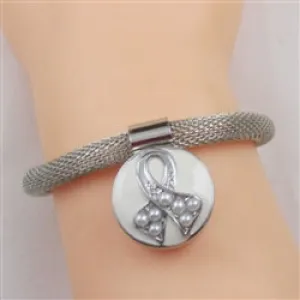 White Awareness Charm Bracelet