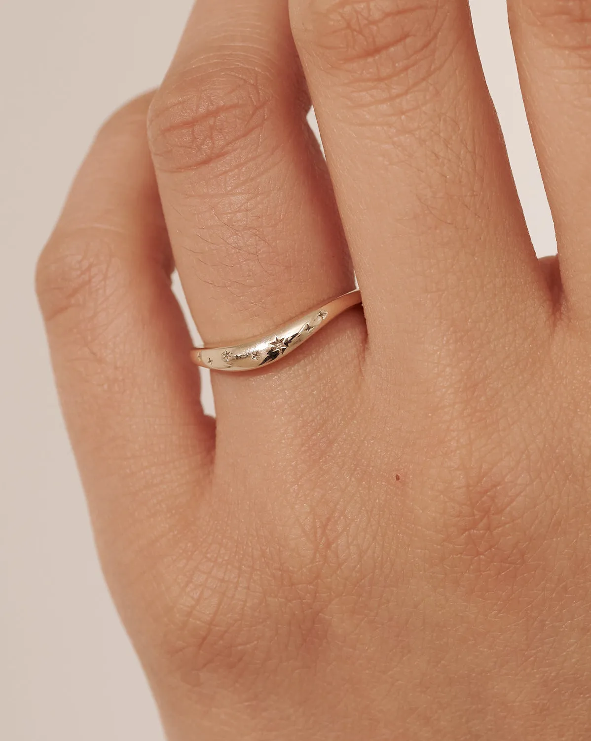 White Gold Evangeline Curved Ring