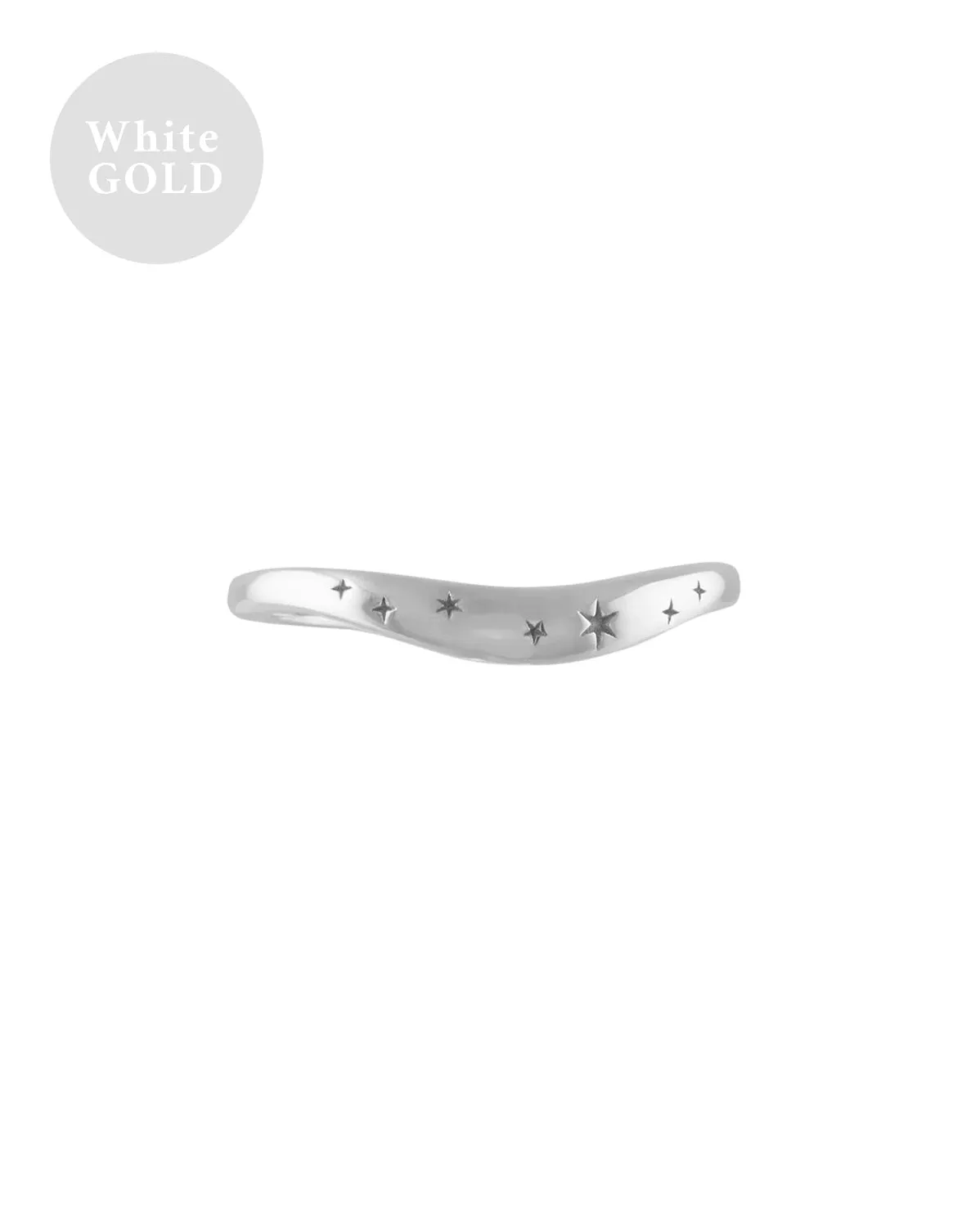 White Gold Evangeline Curved Ring