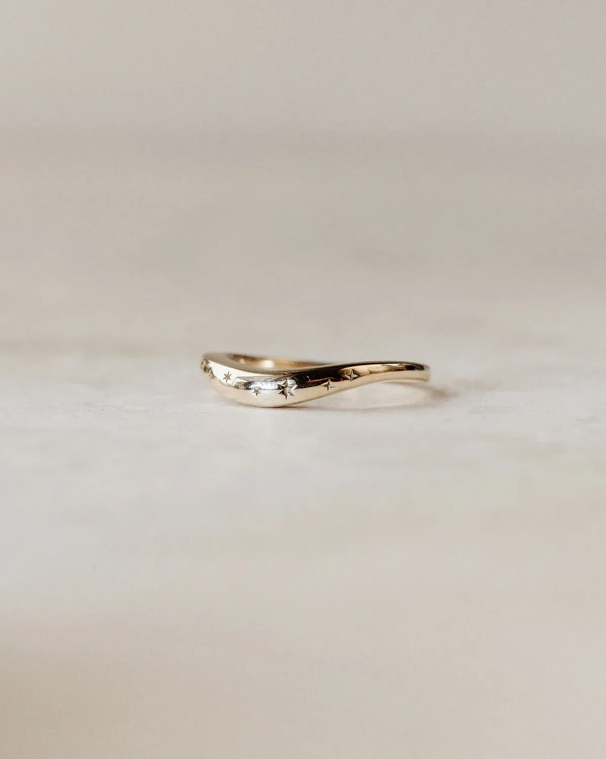 White Gold Evangeline Curved Ring