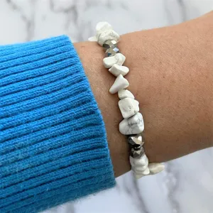 White Howlite Chip Bracelet