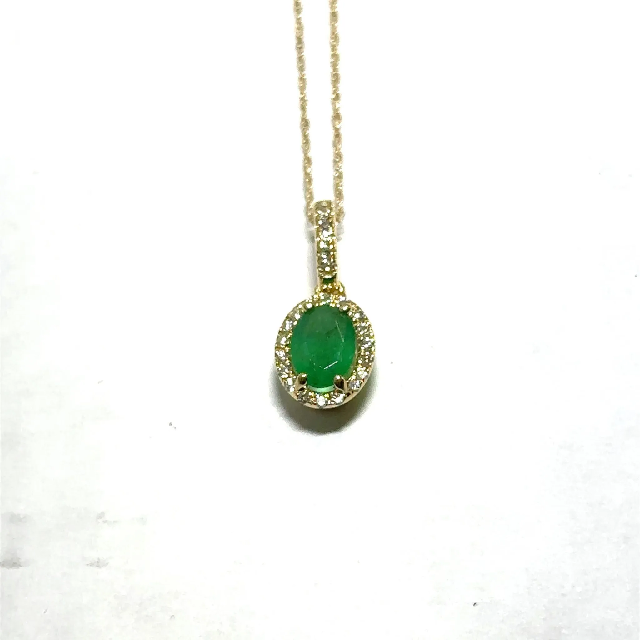 Yellow Gold Emerald Pendant