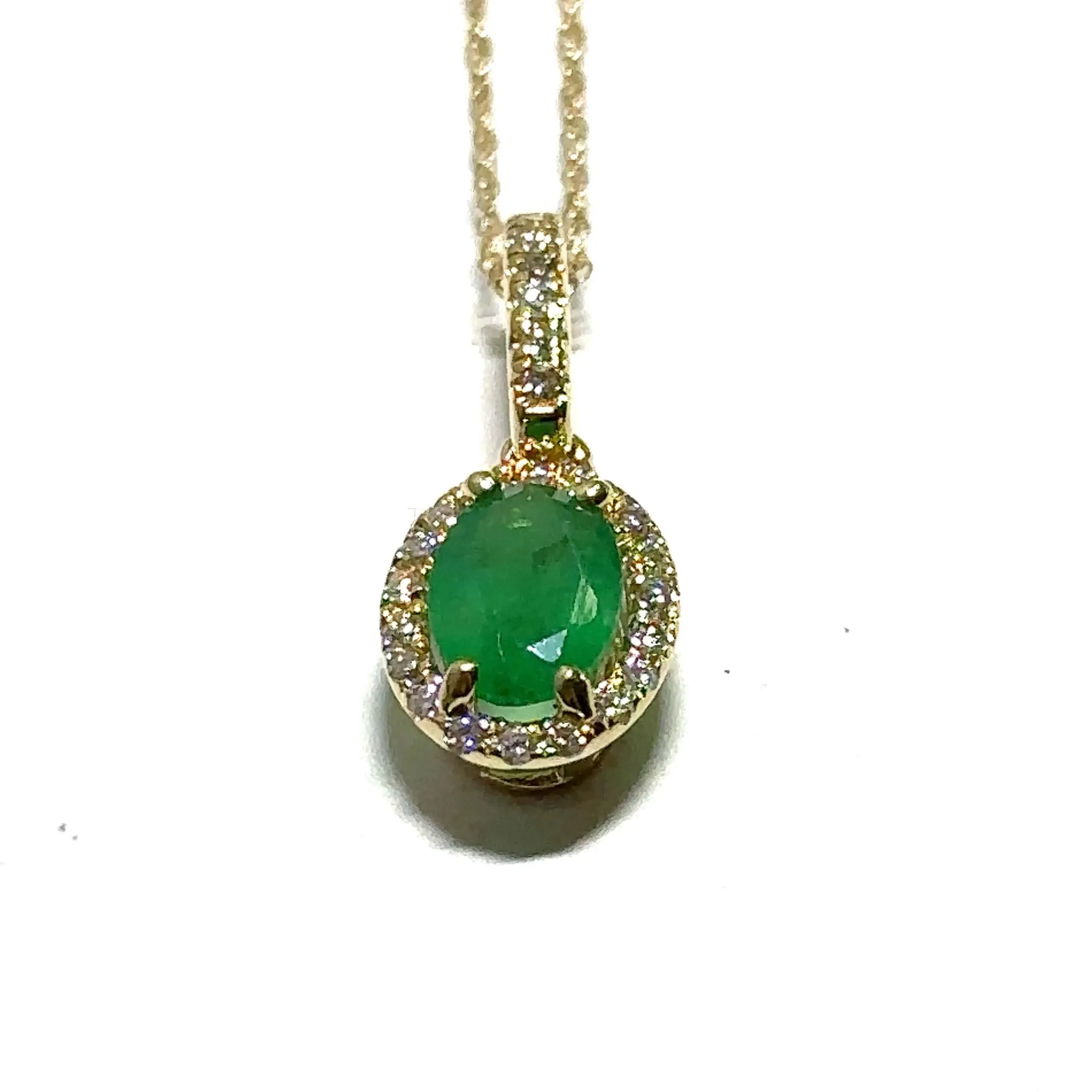 Yellow Gold Emerald Pendant