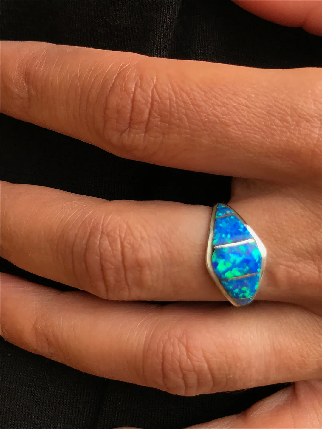 Zuni Inlay Lab Opal Ring